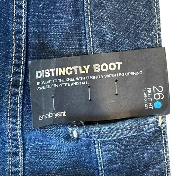 LANE BRYANT Distinctly Bootcut stretch jeans sz 26 Petite - 29” inseam - NWT! - Picture 2 of 9